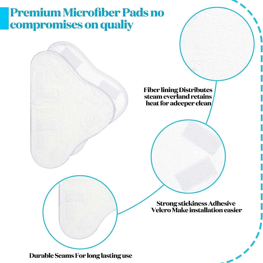 5PCS Replacement Steam Mop Pad Washable Microfiber Reusable Cloth Thicken Pads for H2O Mop X5 Triangular Drag