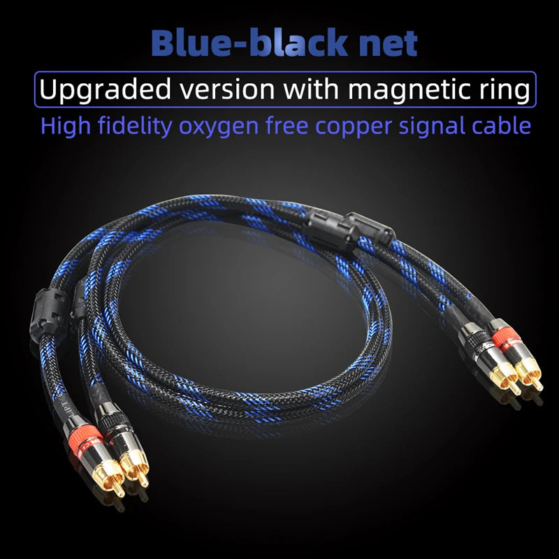 Hi-Fi Fine RCA Cable High Quality 4N OFC HIFI 2RCA-2RCA Male to Male Audio Cablemain core independent shielding One pair