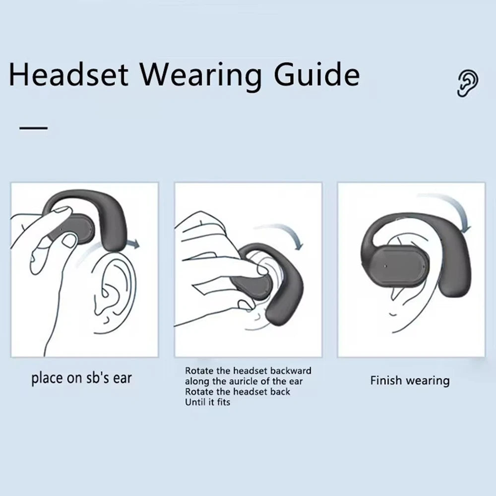 Bluetooth 5.4 Ear Hook Headphone With Mic TWS Wireless Earphone HiFi Stereo Noise Reduction Driving Headset Waterproof Earbud