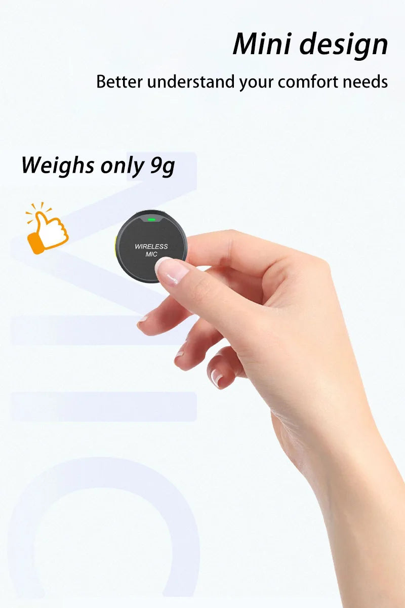 Wireless Lavalier Microphone Outdoor Live Recording Interview Vlog Magnetic Noise Reduction Portable For iPhone Android