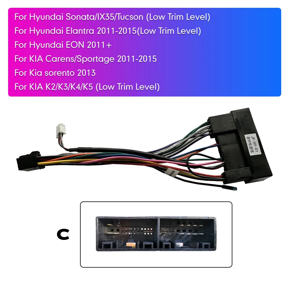 Car Audio MP5 Player Power Cable Android Car Radio Stereo GPS Central Automotive Multimedia Player Accessories for Hyundai Kia