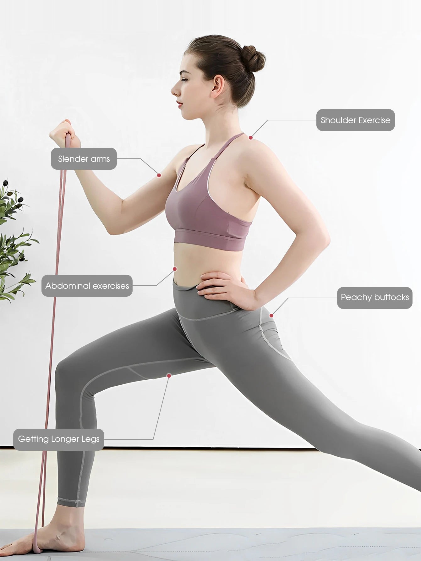 Yoga Resistance Band 8-Shaped Fitness Resistance Band Elastic Training Arm Back Shoulder Exercise Stretching Pilates Tool