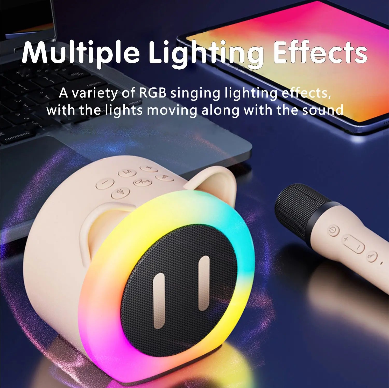 PARAMITA Bluetooth Speaker Portable Home Cute Karaoke Mini Wireless Audio with Microphone Home Karaoke Singing Machine Kids Gift