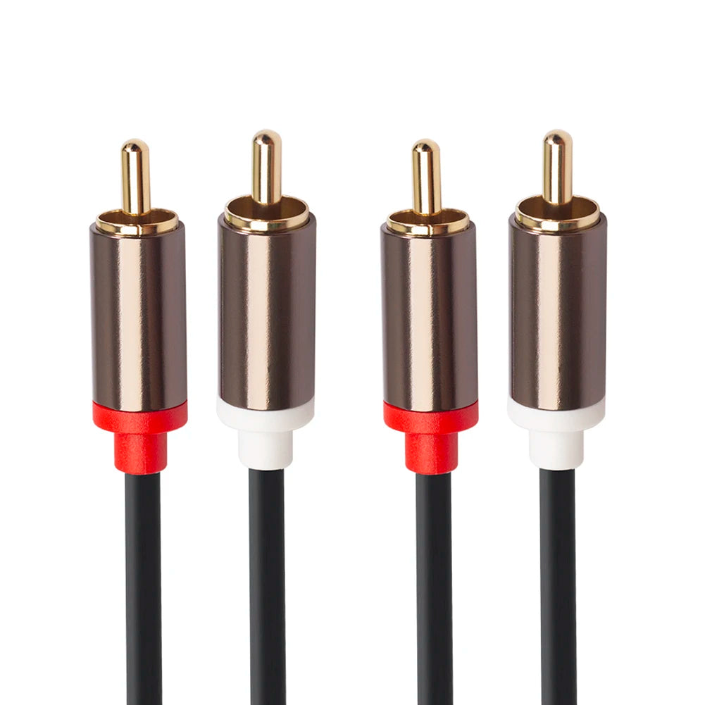 Audio Cord Audio Cable Male to Male 1m 2m 3m 2 RCA to 2 RCA Cable Cord Microphone Mixer for Home Theater DVD TV