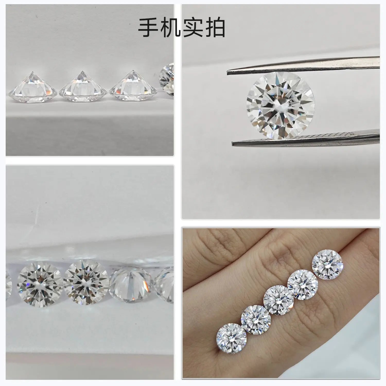 [ New EU Quality ]  1CT Small Size Moissanite Loose Stone Hand Cutting D Color 0.7mm-14mm Certified Moissanite Diamond
