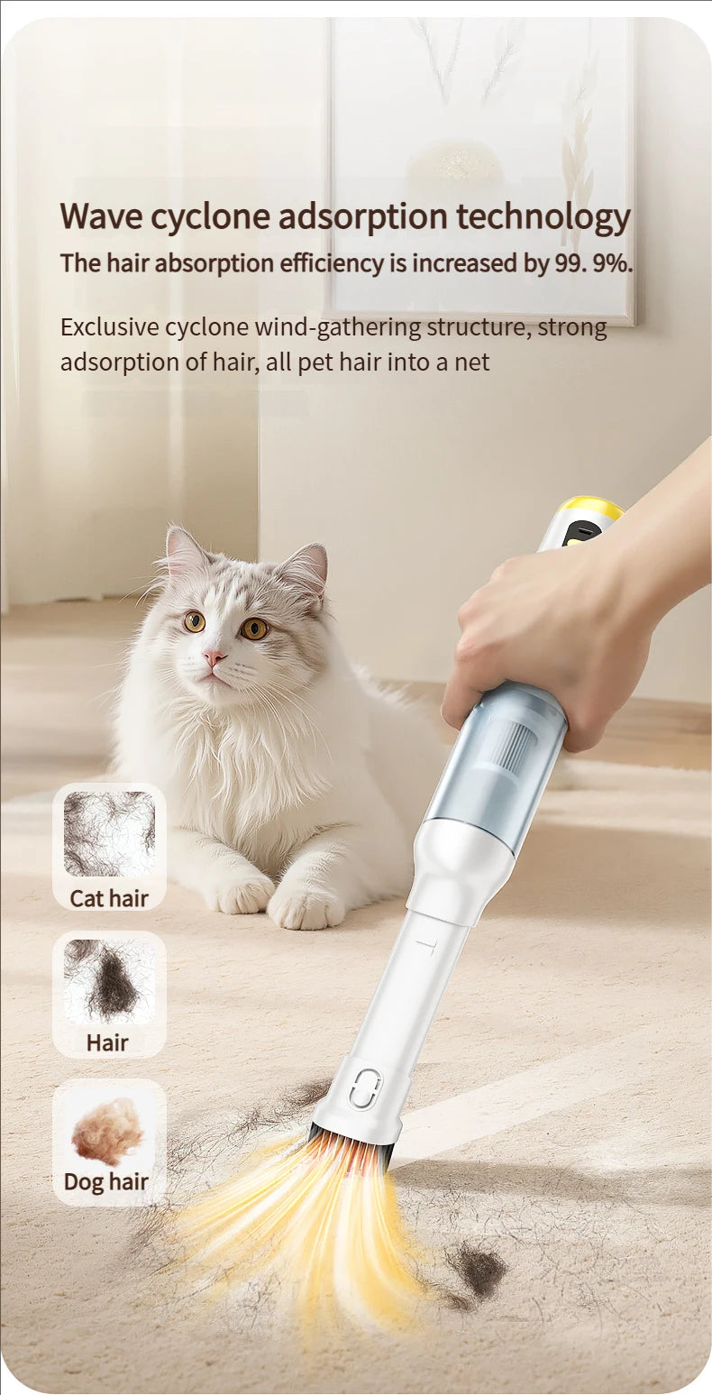 Multifunctional pet vacuum cleaner with advanced cyclonic technology for long lasting suction and pet hair removal