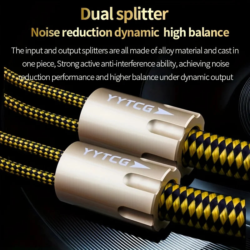 YYTCG One Pair HIFI Speaker Audio Cable High-End Stereo Amplifier Cable 7N OCC silvery plating Wire core Replaceable Y plug
