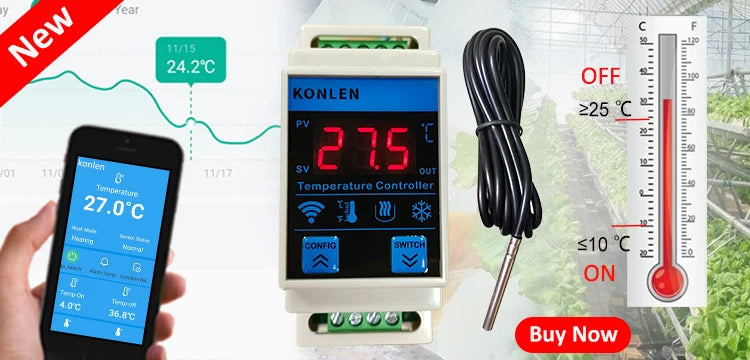 WIFI Tuya Temperature Sensor Heater Freezer Controller Digital Thermometer Monitor Alarm Remote Control Thermostat Smart Life