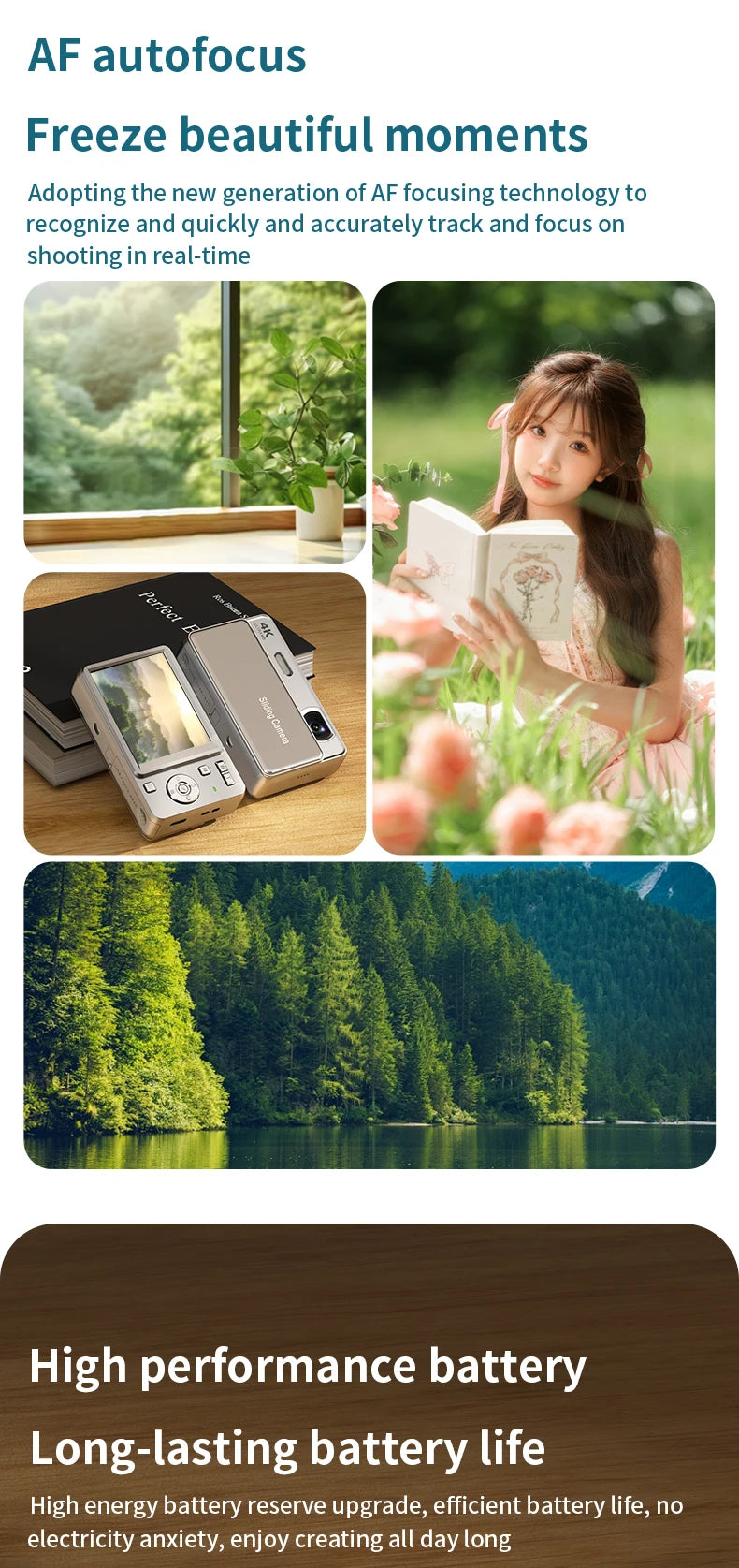 New sliding digital camera CCD campus 4K high-definition camera for taking photos and recording integrated student card machine