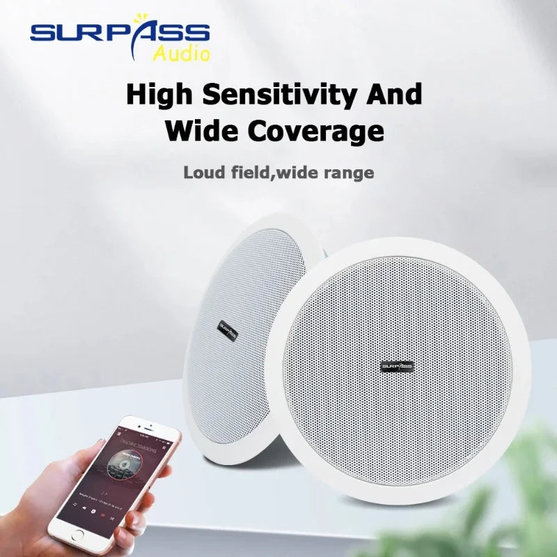 Home and Commercial Caixa De Som Bluetooth Speaker Active and Wired Ceiling Speaker Background Music Stereo for Home Theater 10W