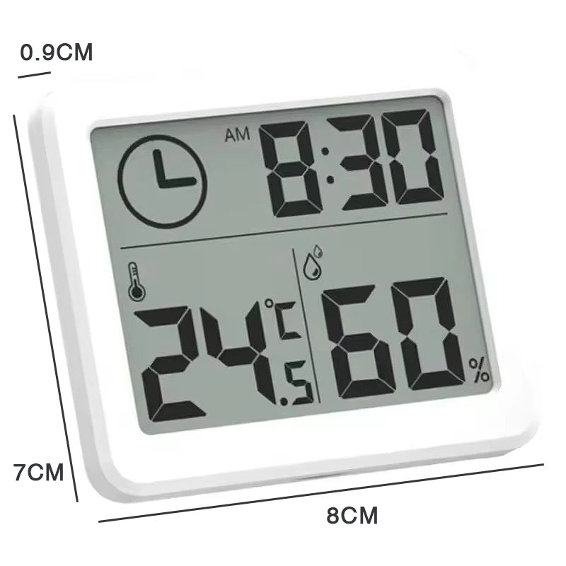 Thermohygrometer Ultra-thin Simple Smart Home Electronic Digital Thermometer Hygrometer LCD Digital Wall Clock
