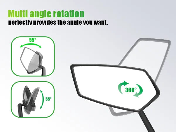 RBRL Bicycle Handlebar Rearview Mirror Automotive-Grade Wide Angle Ultra Clear Bike Mirror 360 Rotatable for Electric Scooter