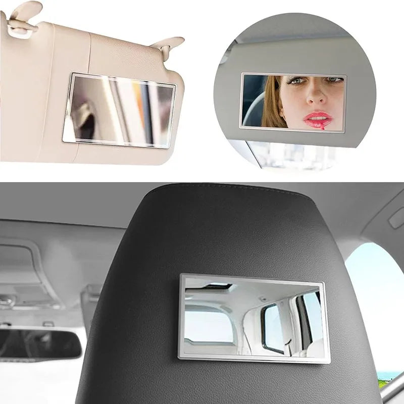 Car Makeup Mirror Car Stainless Steel Portable Auto Sun-Shading Visor HD Mirrors Car Interior Mirror Universal Car-styling
