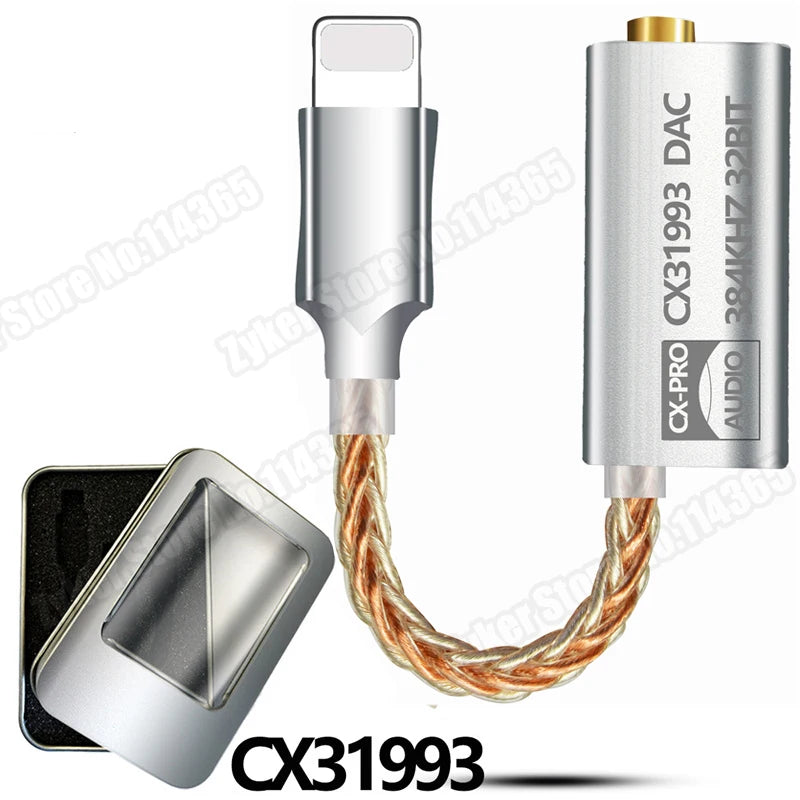 ALC5686 CX31993 HiFi DAC Headphone Amplifiers Audio Decoding AMP Adapter Sound Card Digital Decoder 32bits/384KHz For iPhone iOS