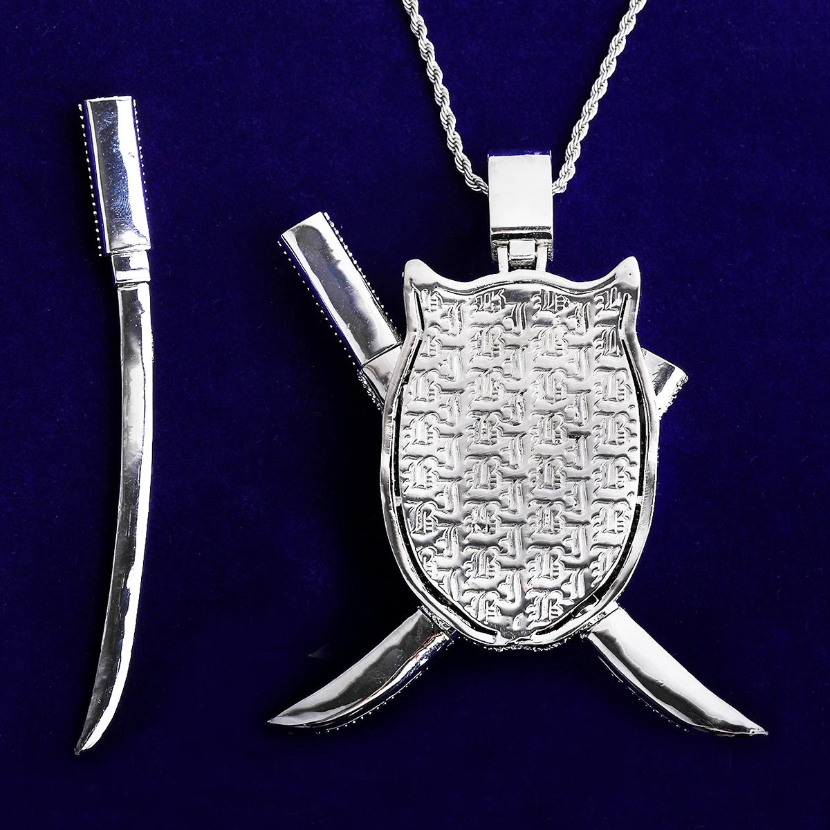 Bubble Letter Colgante Ninja Edición Limitada Oro Blanco Necklace Pendant for Men 5A Cubic Zirconia Rapper Jewelry