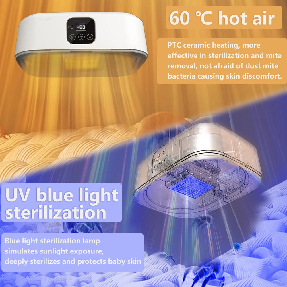 Portable Clothes Dryer Electric Clothing Drying Machine with Remote Control Folding Clothes Drying Rack Laundry Dryer for Travel