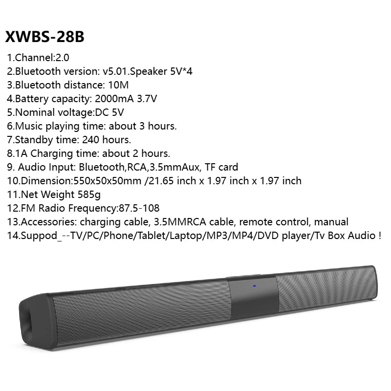 HOMEFISH Wireless Bluetooth Sound bar Speaker System Super Power Speaker Surround Stereo Home Theater TV Projector
