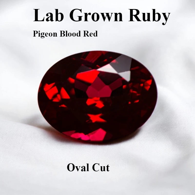 Lab Grown Ruby Various Shape Pigeon Blood Red Charms Gemstone for DIY Jewelry Making Materials Selectable Certificate