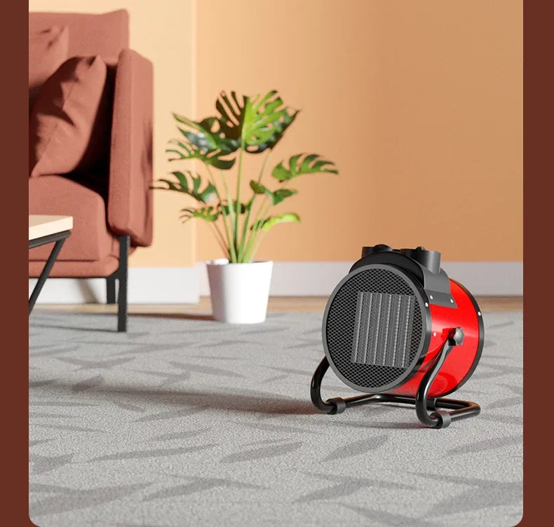 Electric Heating Fan 2000W Portable Space Heater Adjustable Thermostat 2 Heat Settings + Fan Mode Overheat & Tip-Over Protection