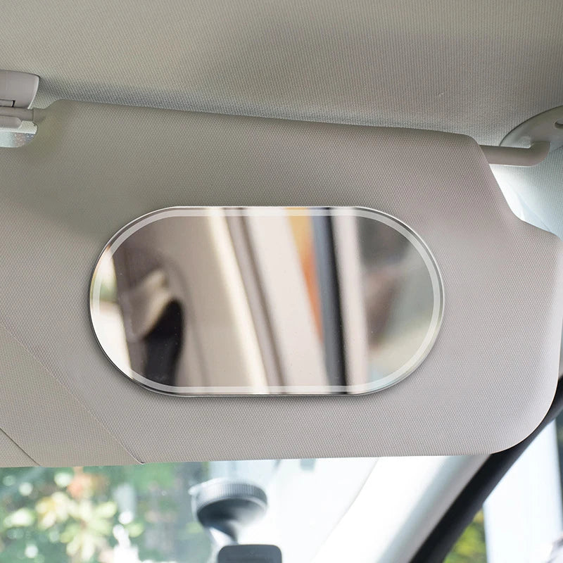 Car Makeup Mirror Car Stainless Steel Portable Auto Sun-Shading Visor HD Mirrors Car Interior Mirror Universal Car-styling