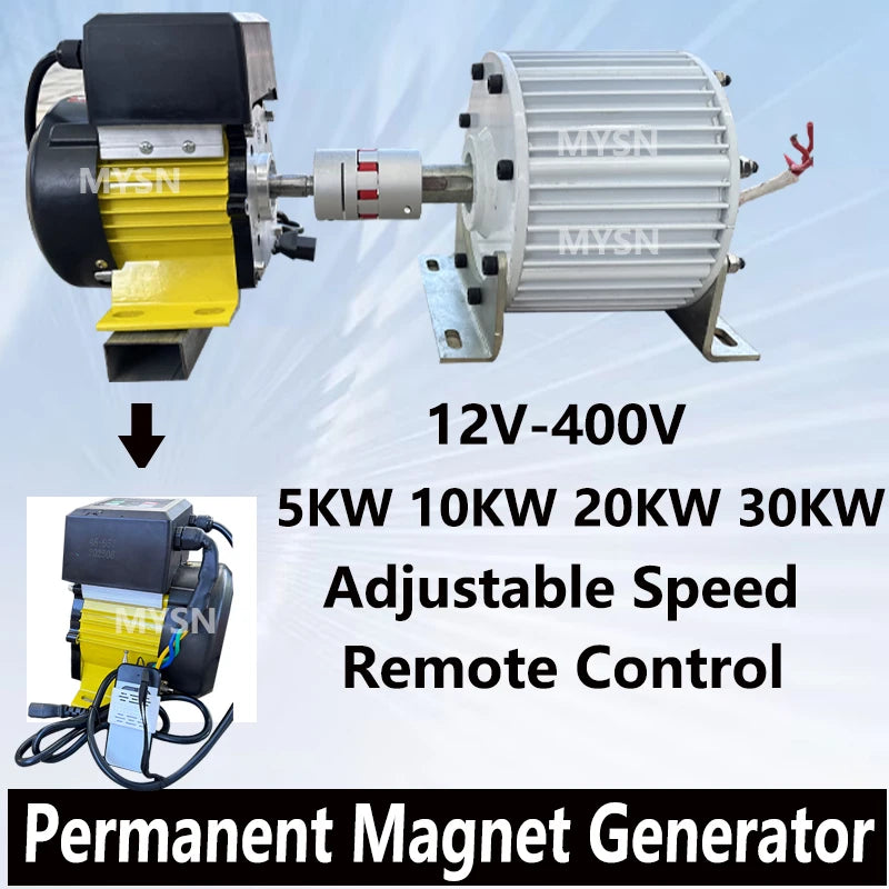 5KW 10KW 20KW 30KW 12V-400V Magnetic Power Generator System Low RPM Low Noise Free Energy Generator For Water Turbine