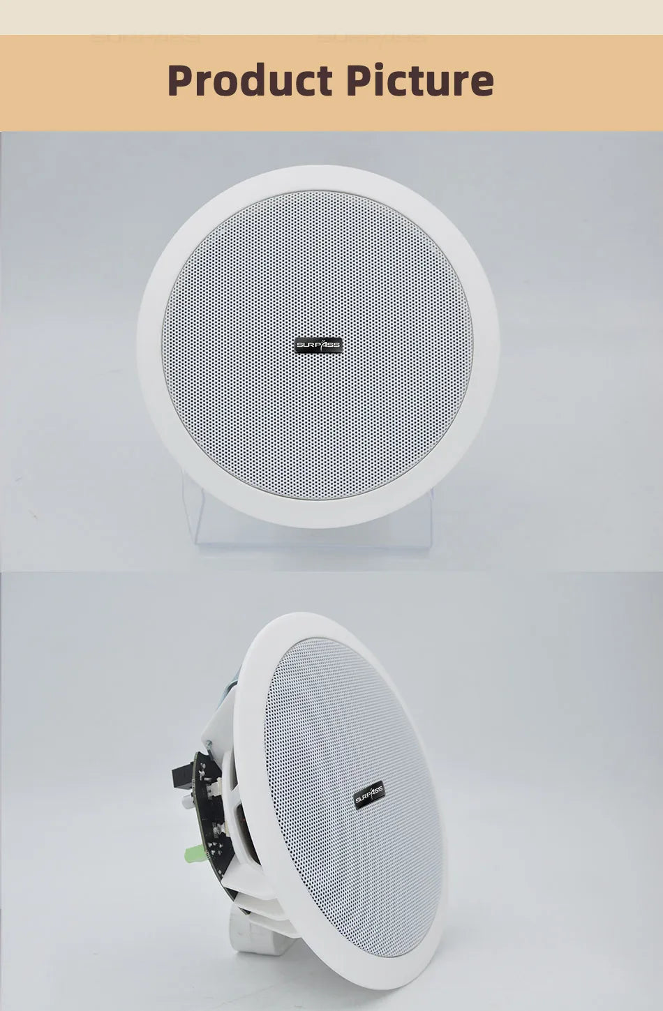 Home and Commercial Caixa De Som Bluetooth Speaker Active and Wired Ceiling Speaker Background Music Stereo for Home Theater 10W