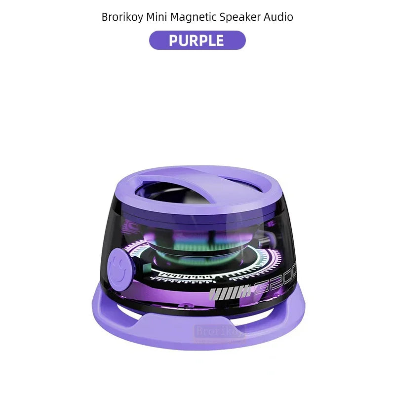 Wireless Bluetooth Speaker Gift Magnetic Bracket Portable High-sound Quality TWS interconnected LED Color Light Mini Speaker