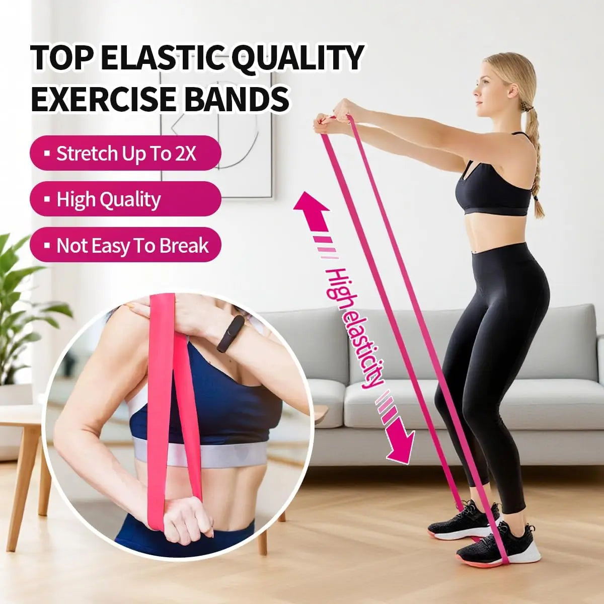 Different Resistance Bands Yoga Band Fitness Exercise Training Hip Tension Band Leg Squat Dance Elastic Loop Stretch Band