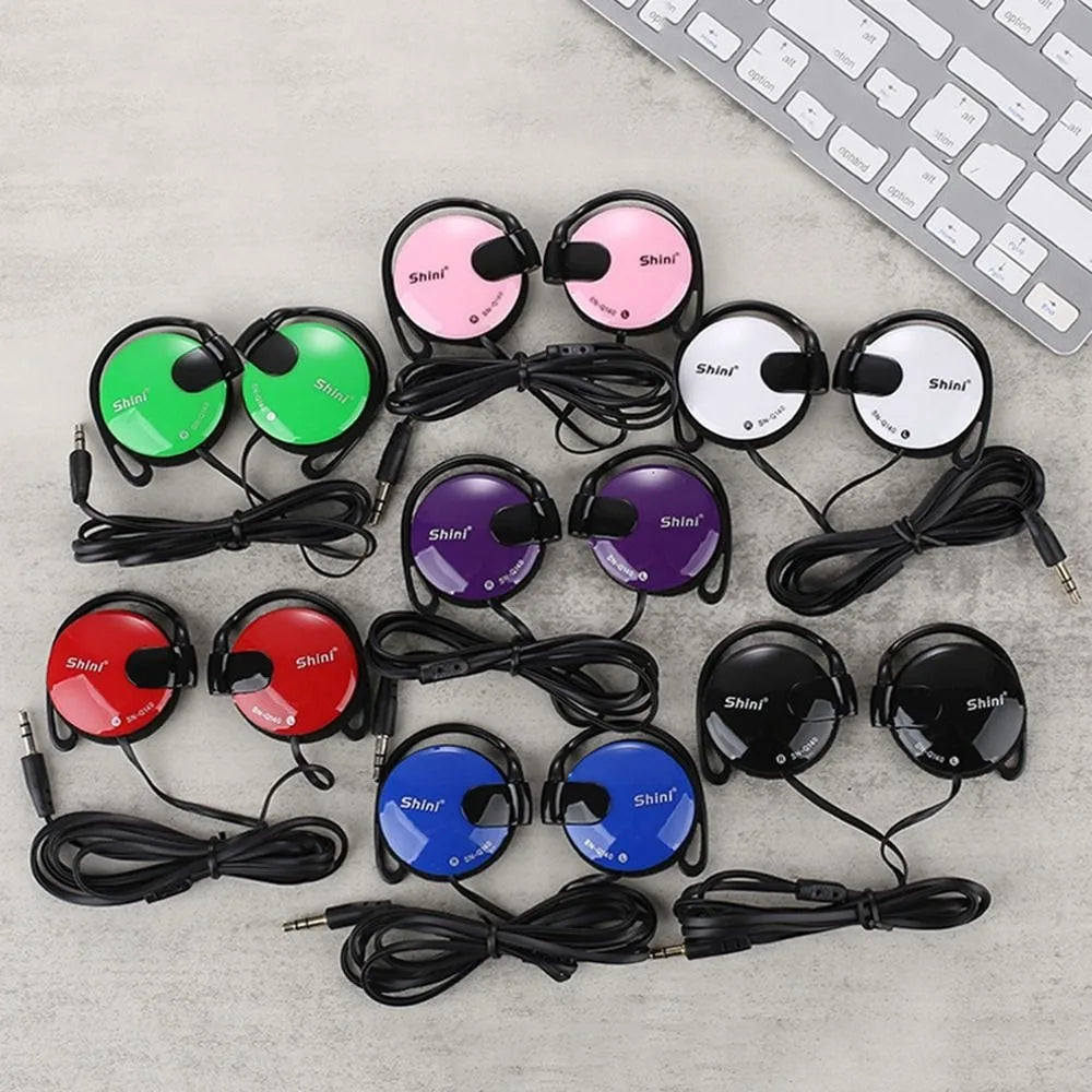 3.5mm Wired Bass Headphones Ear Hook Headset Sports Music Game Wired Earpiece For Mp3 Computer Mobile Telephone