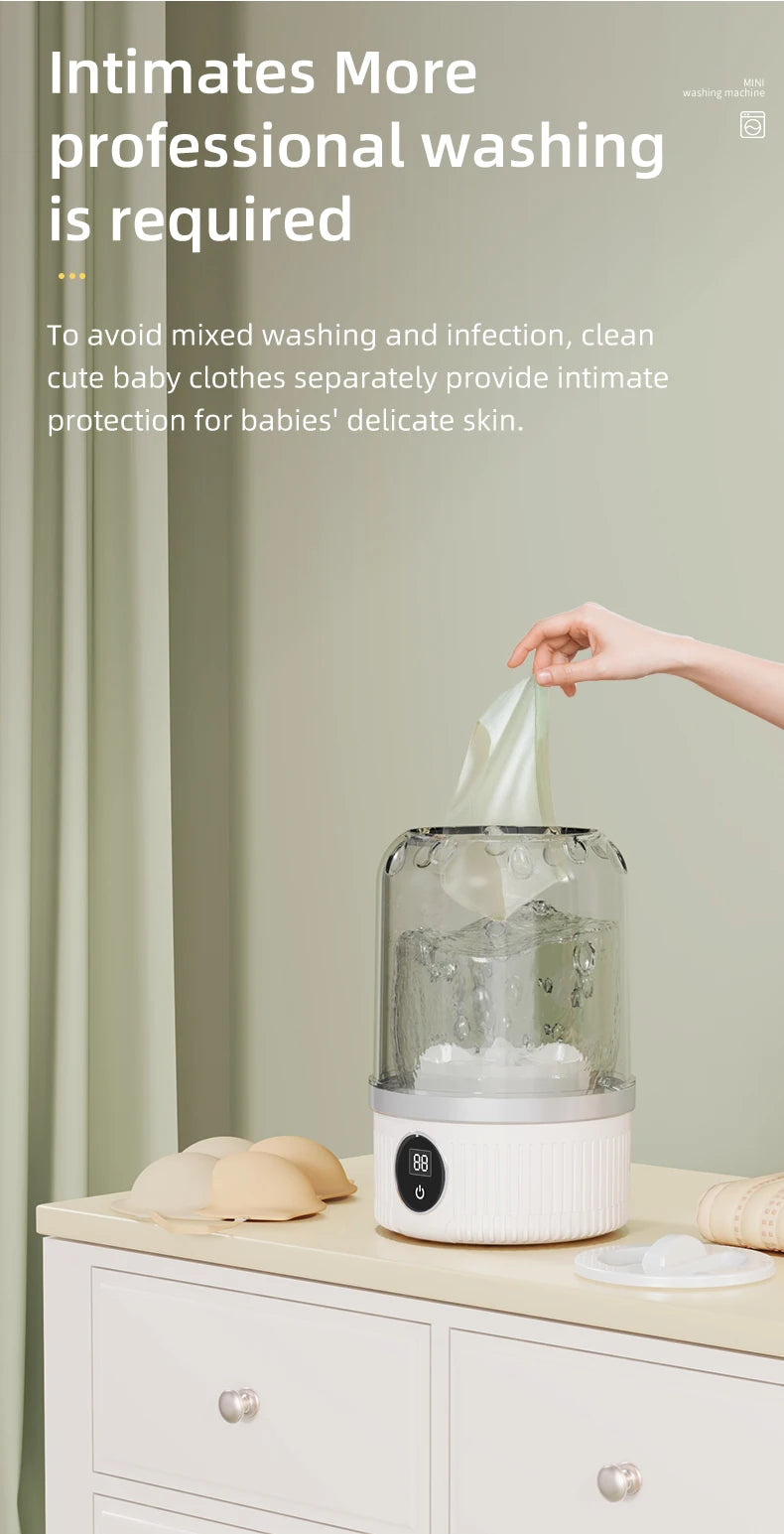 Mini Washing Machine Household Electric Washing Cup Underwear Socks Small Wireless Charging Washing Machine