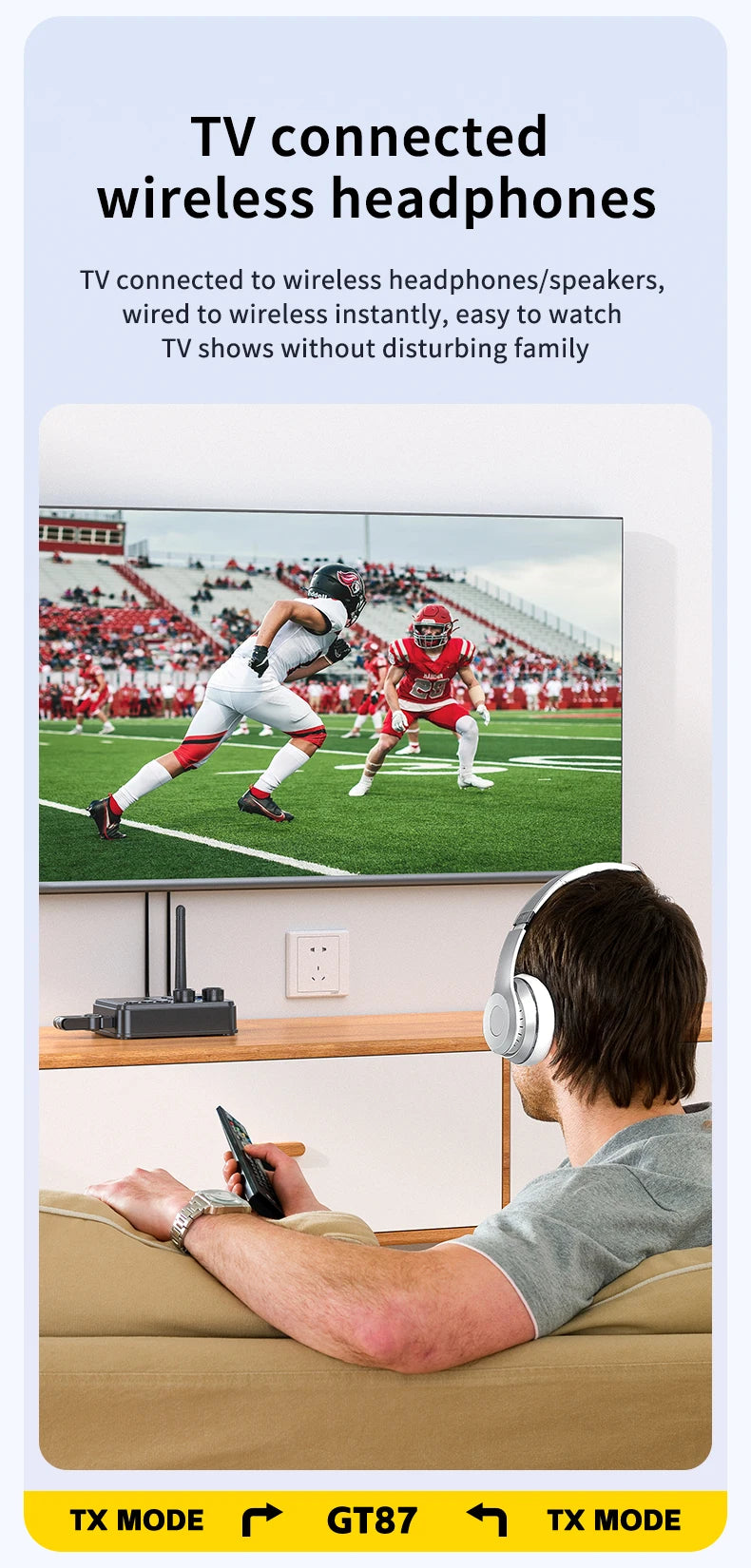 Bluetooth 5.4 Audio Transmitter Receive Support AUX/COAXIAL/SPDIF/TF/U disk with LCD Display for Home Stereo TV Speakers PC