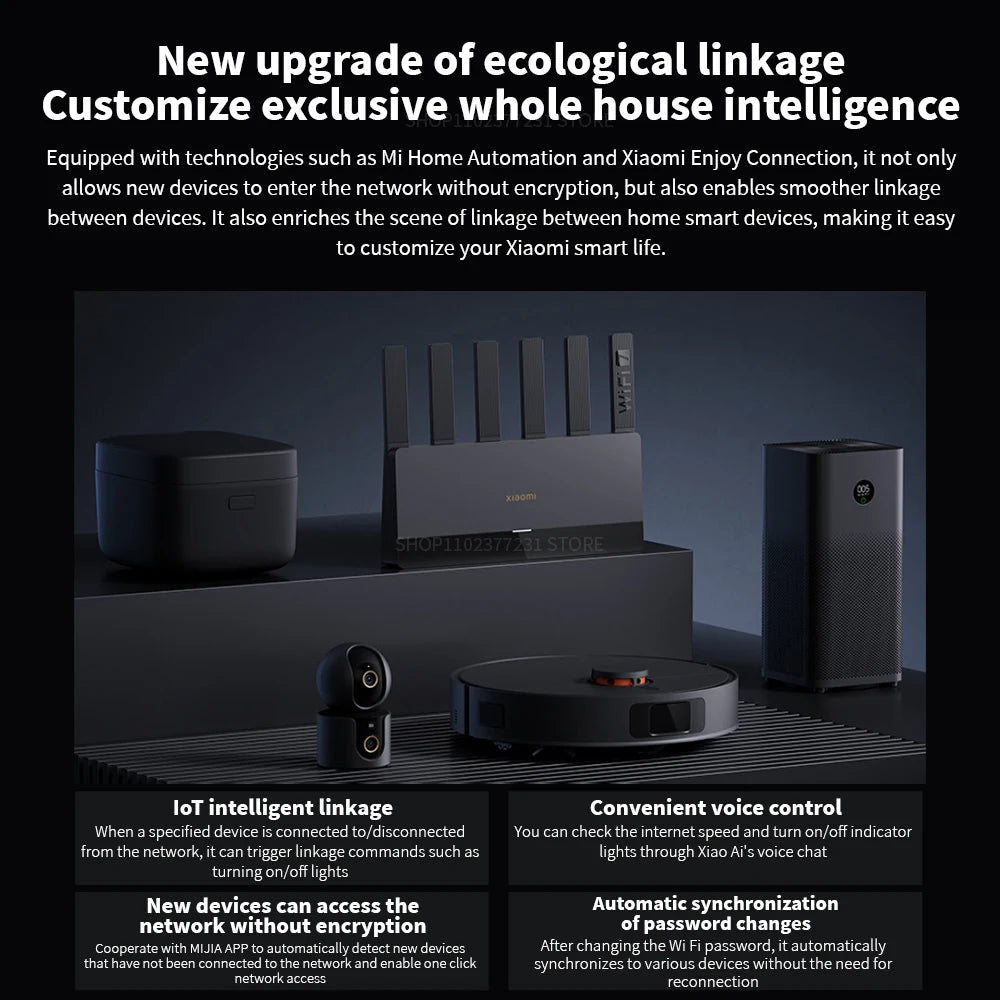 Xiaomi BE6500 Router Quad Nucleus 6500Mbps 2.5G Ethernet Port Dual Frequency 2.4/5GHz 6 Independent Signal Amplifiers Mesh Wifi7