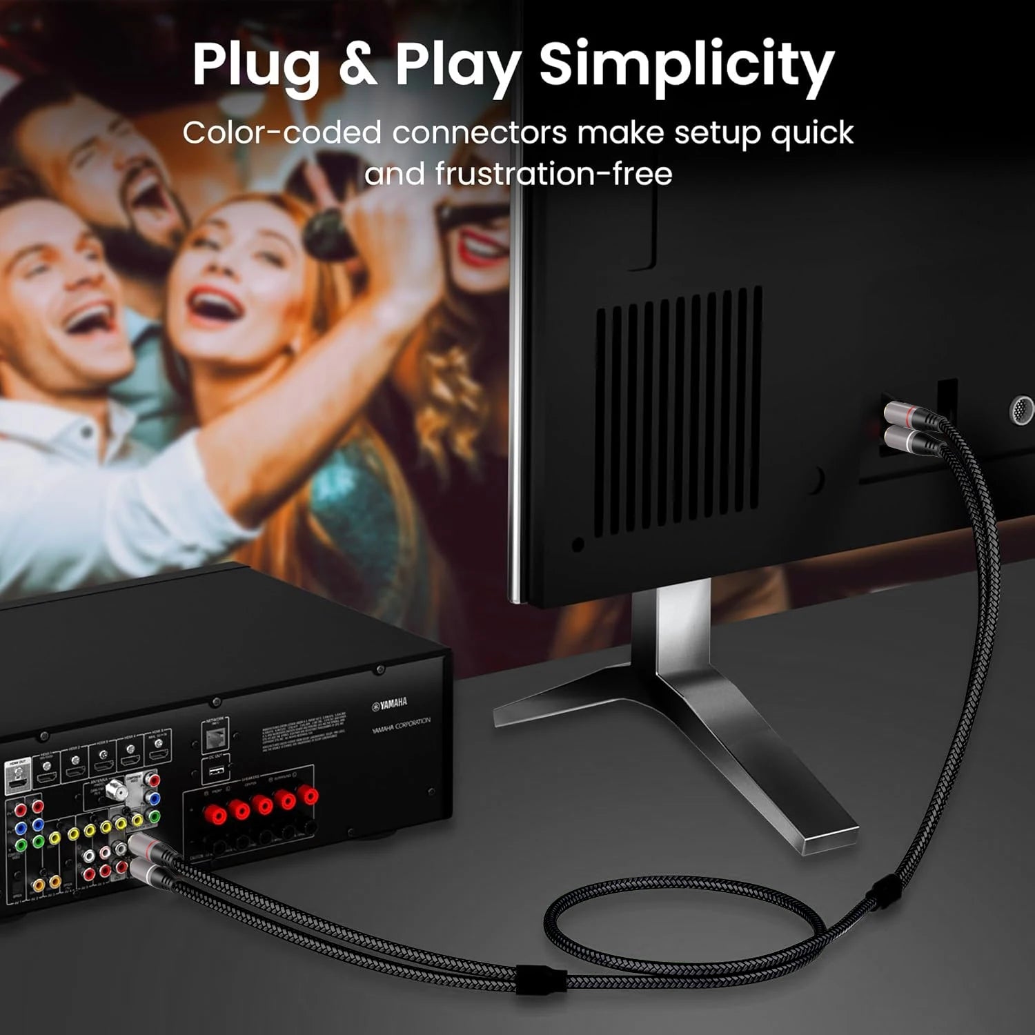 HIFI Stereo RCA Cable 2RCA to RCA Audio Cable Male To Male Aux Cables for Home Theater HDTV DVD Loudspeaker Box Power Amplifier
