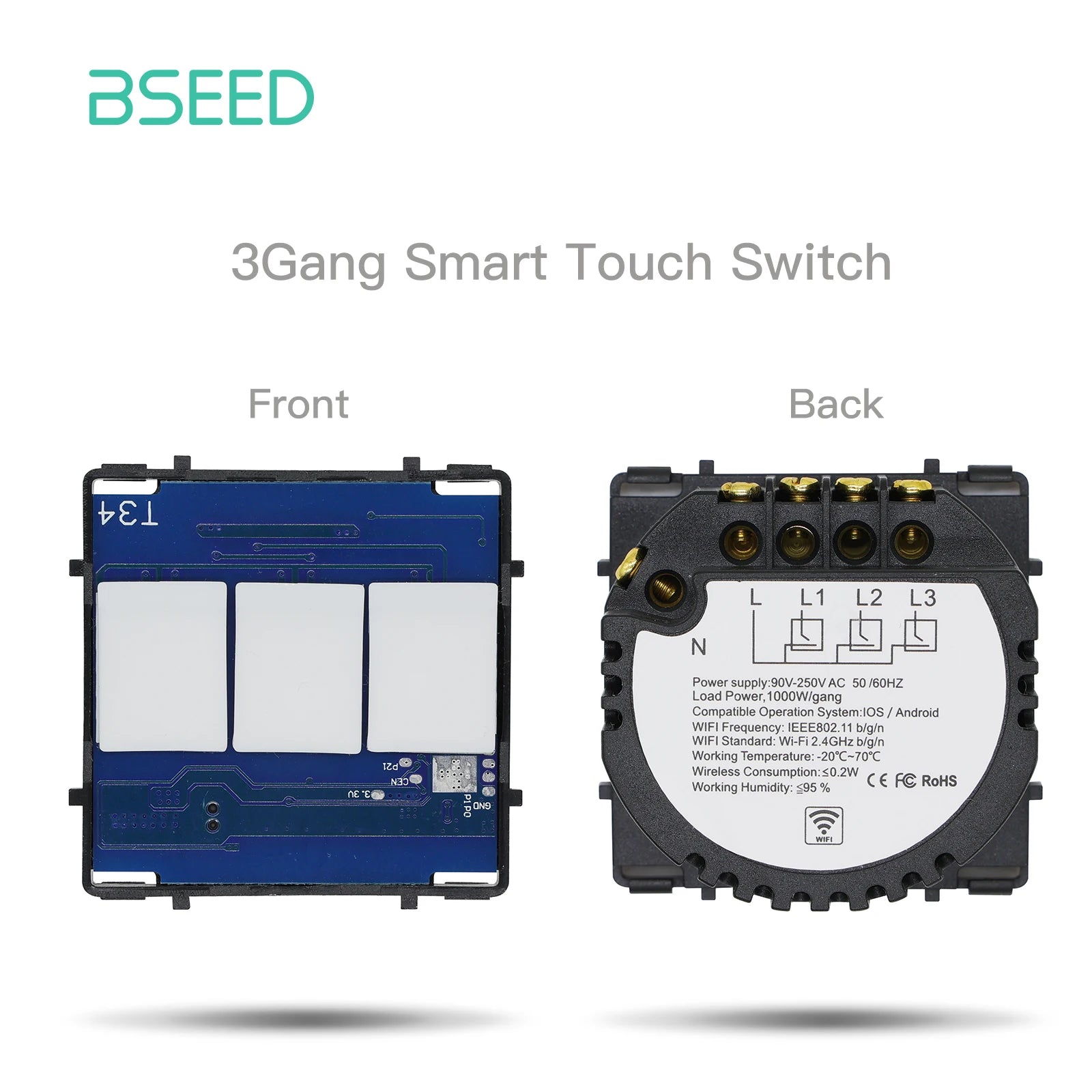 BSEED Wifi Smart Thermostats Electric Boiler Water Floor Heating Central Controller Glass Panel Socket Switch DIY Accessory Part