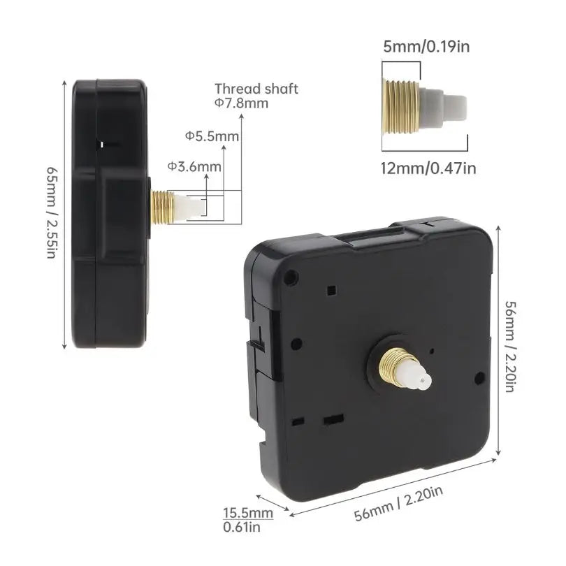 Quartz Battery Operated Silent Wall Clock Movement Mechanisms for DIY / Repair, Clock Parts Replacement