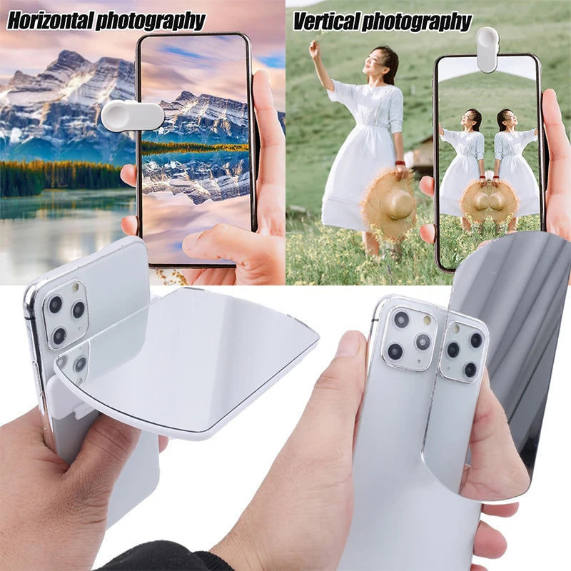 Sky Mirror Mobile Phone Reflection  Clip Adjustable Angle Mirror Clip Outdoor Travel Phone Reflector  Artifact