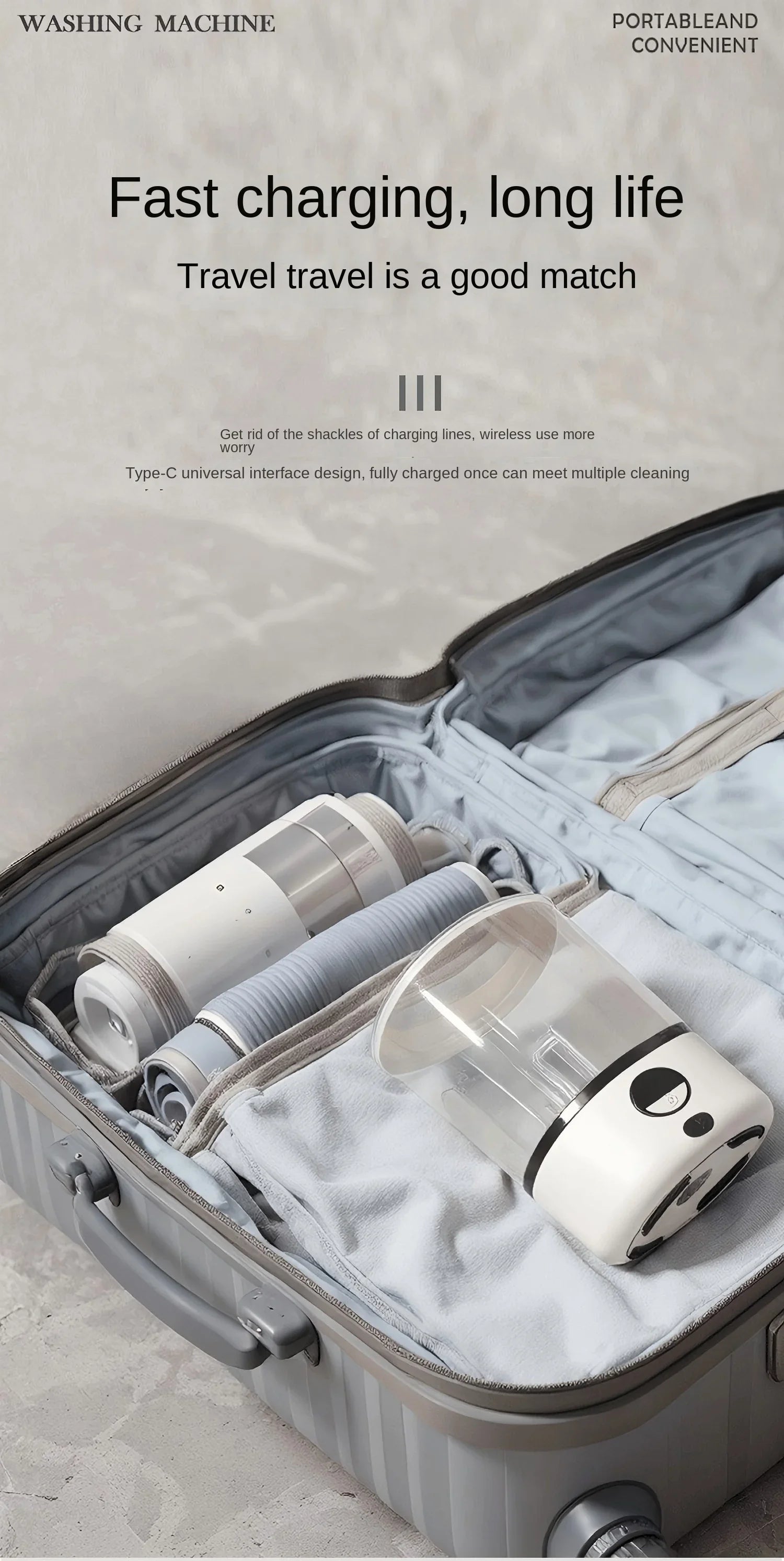 2L mini washing machine automatic portable turbo Led washing cup portable washing machine is suitable for underwear, underwear