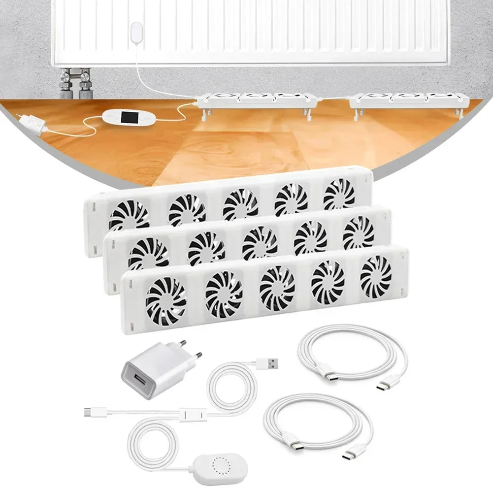 3Fan/5 Fan Intelligent Cooling Fans For Home Heating Radiator Airflow 30/50CFM 51m³/h 85m³/h Sustainability Automatic Thermostat