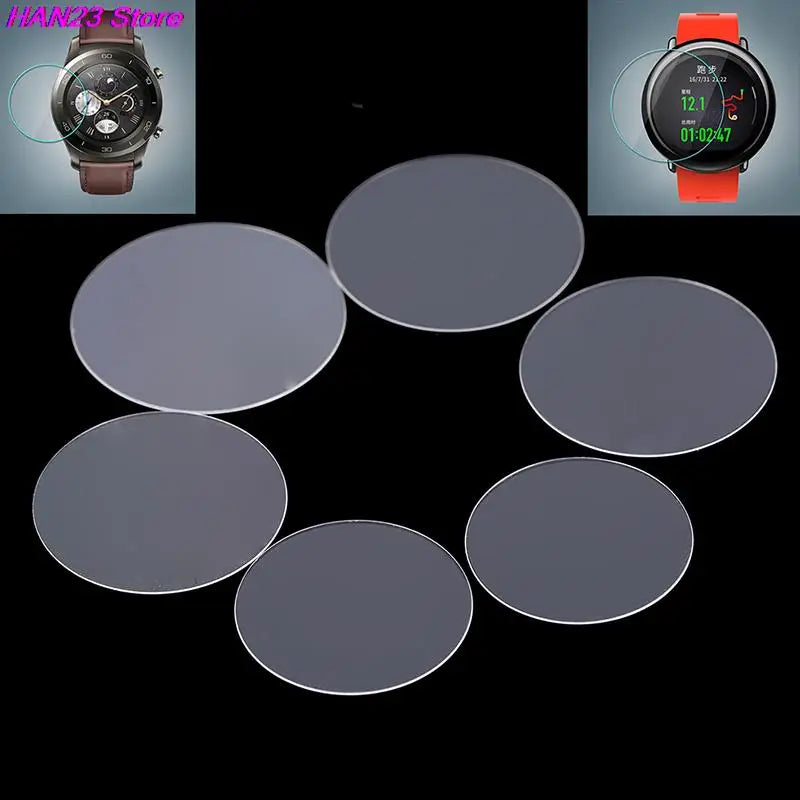 1pcs Universal Round Tempered Glass Protective Film Screen Protector Cover For Smart Watches Smartwatch Smart Accessories