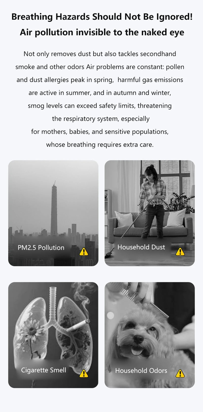 Air Purifier Smoke Odor Negative Ion Generator Household HEPA Air Purifier Efficient Purify Air Formaldehyde For Car Room