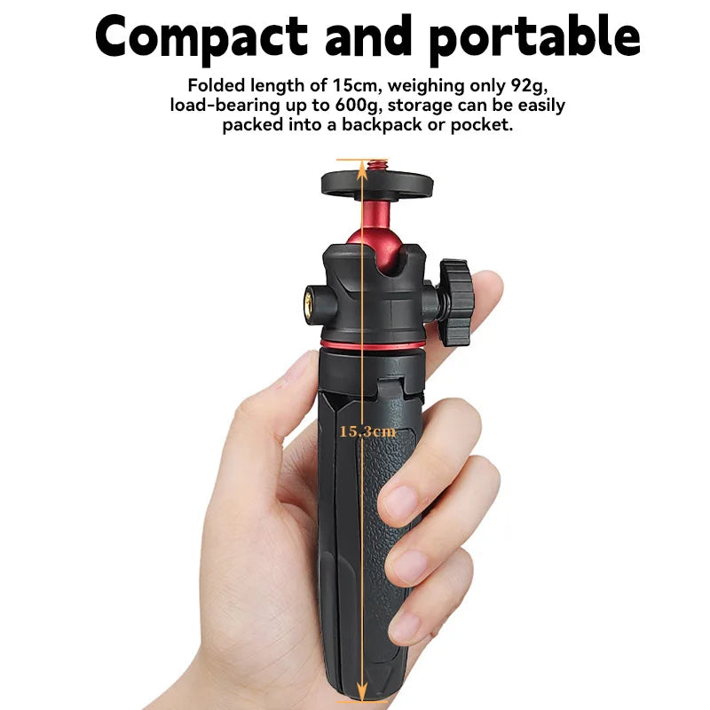Mini Extendable Desktop Tripod Handheld Photography Bracket Flexible Stand Ballhead 1/4 Inch Screw Mount For GoPro Insta360 DJI