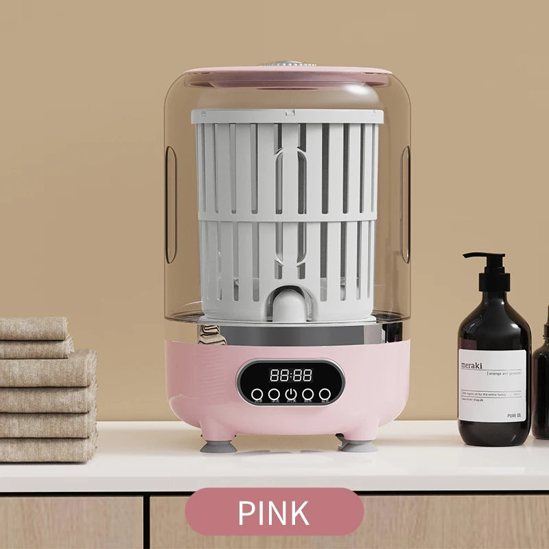 Mini turbo washing machine 3L fully automatic small USB charging portable sock and underwear specific washing machine.