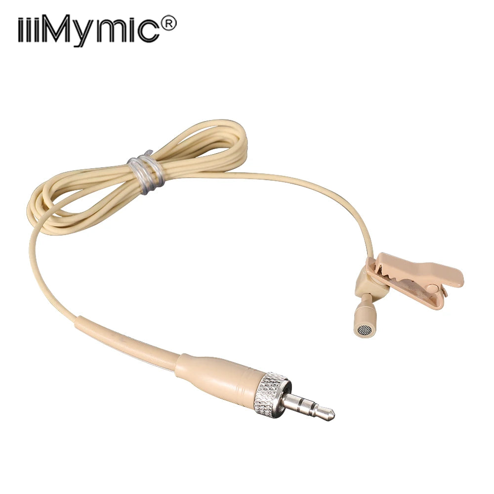 iiiMymic Skin Lavalier Microphone Uni-directional Lapel Mic For Sennheiser Wireless Transmitter BodyPack 3.5mm Locking Plug