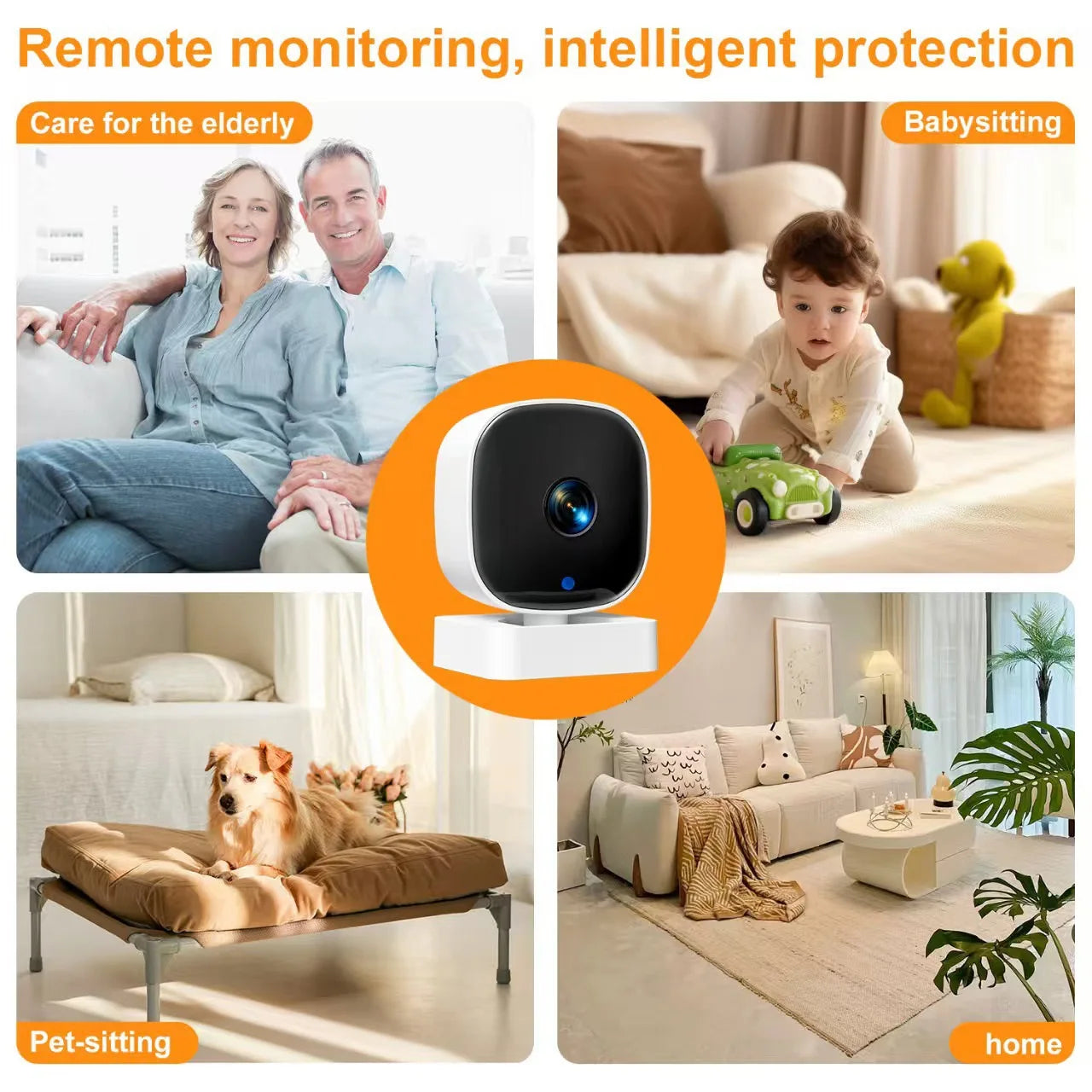 Tuya Smart 3MP HD Smart Home Security Camera,Real-time APP Alert,2-Way Audio,Human body&Sound Detection,Motion Tracking for Baby