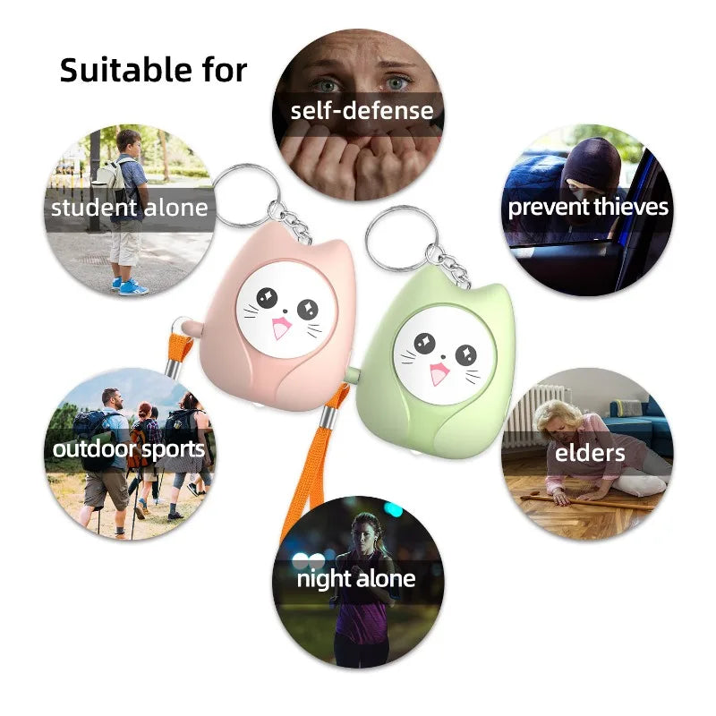 Personal Self Defense Alarm 130db Self Defense Siren Safety Alarm For Women Girl Personal Keychain Alarm
