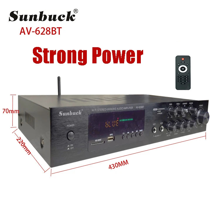 110/220V 2000W Bluetooth Power Amplifier Audio Subwoofers HiFi Stereo Surround Sound Digital Amplifiers For Home Karaoke theater