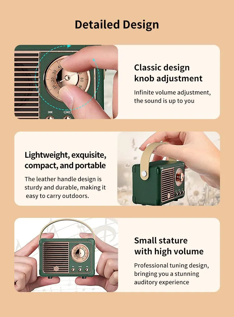 Caixa De Som Bluetooth Speaker Portable Sound Box Music Wireless Radio FM Mini Bocina Mp3 Coluna Column Blootooth Audio Baffle