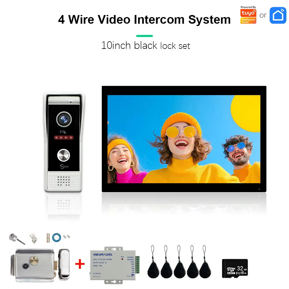 ANJIELO Tuya Smart 1080P Video Doorbell Lock , IC Card Unlocking Function, Suitable for Metal Doorbell Video Intercom Systems