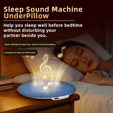 Bluetooth 6.0 Pillow Speaker for Sleeping, Ultra-Thin Under Pillow Sound Machine with White Noise HiFi Stereo Audio
