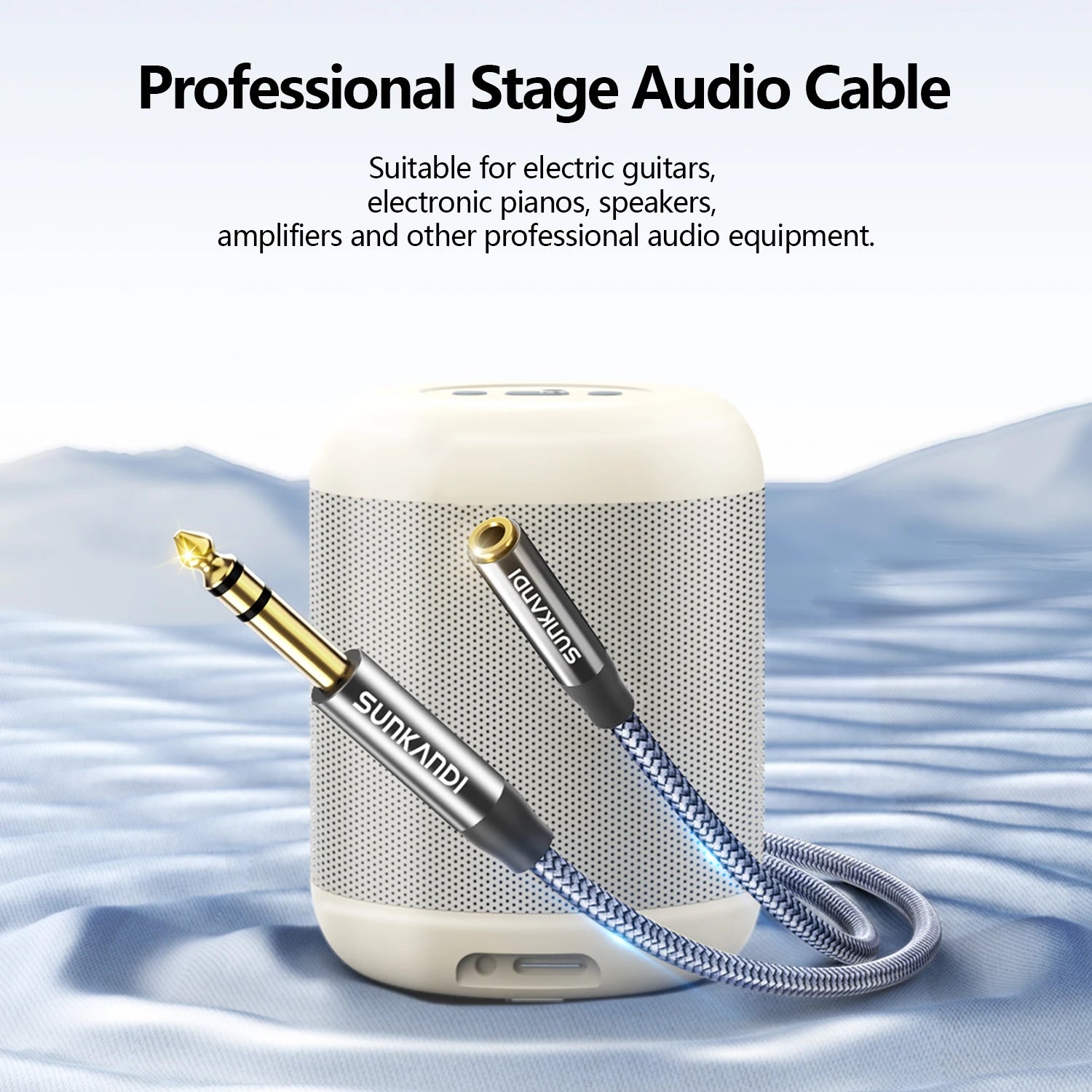 SUNKANDI  6.35mm 1/4 Male to 3.5mm 1/8 Female Stereo Jack Audio Adapter for Amplifiers, Guitar Amp, Keyboard Piano,Headphones
